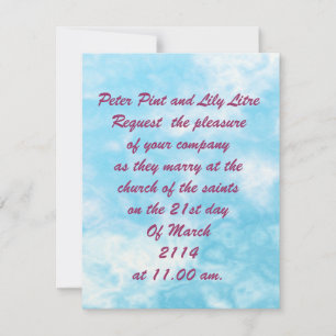 Sky cloud wedding invitations. invitation