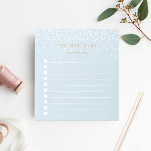 Sky Confetti Dots Personalised To-Do List Notepad