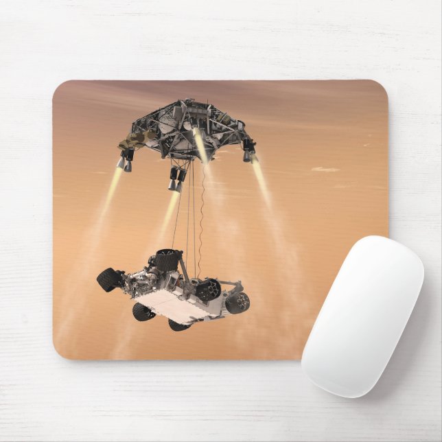 Sky Crane Manoeuvre During Curiosity's Mars Descen Mouse Mat (With Mouse)