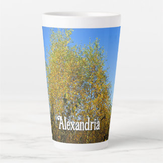 Sky Dancing Autumn Leaves - Large Personalised Latte Mug