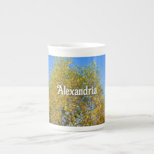 Sky Dancing Autumn Leaves - Personalised Bone China Mug