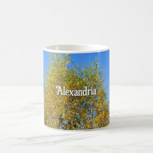 Sky Dancing Autumn Leaves - Personalised Coffee Mug