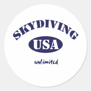 Sky Dive USA unlimited Classic Round Sticker