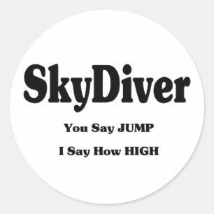 Sky Diver Classic Round Sticker