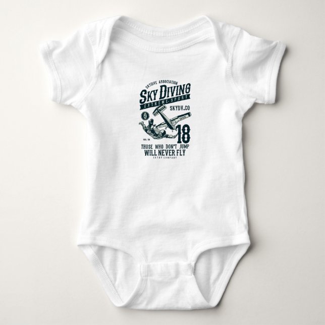 Sky Diving Baby Bodysuit (Front)