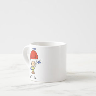 Sky Diving Stick Figure Espresso Cup
