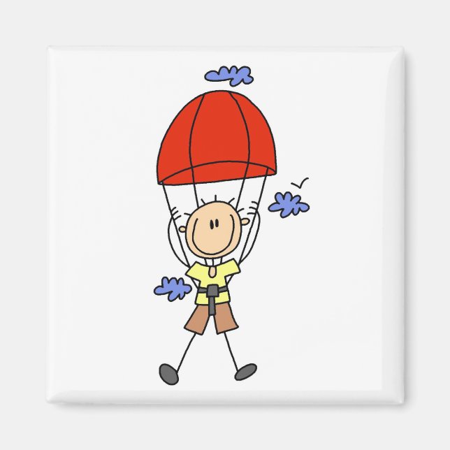 Sky Diving Stick Figure Magnet (Front)