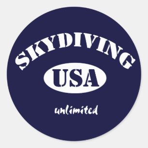 Sky Diving USA unlimited Classic Round Sticker