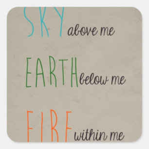 Sky, Earth, & Fire Square Sticker