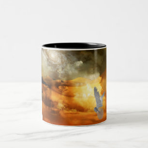 Sky face dream Two-Tone coffee mug