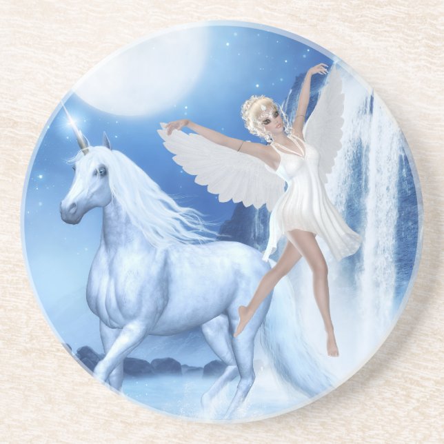 Sky Faerie Asparas and Unicorn Coaster (Front)