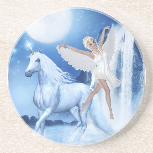 Sky Faerie Asparas and Unicorn Coaster (Front)
