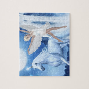 Sky Faerie Asparas and Unicorn Jigsaw Puzzle