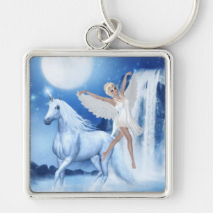 Sky Faerie Asparas and Unicorn Key Ring