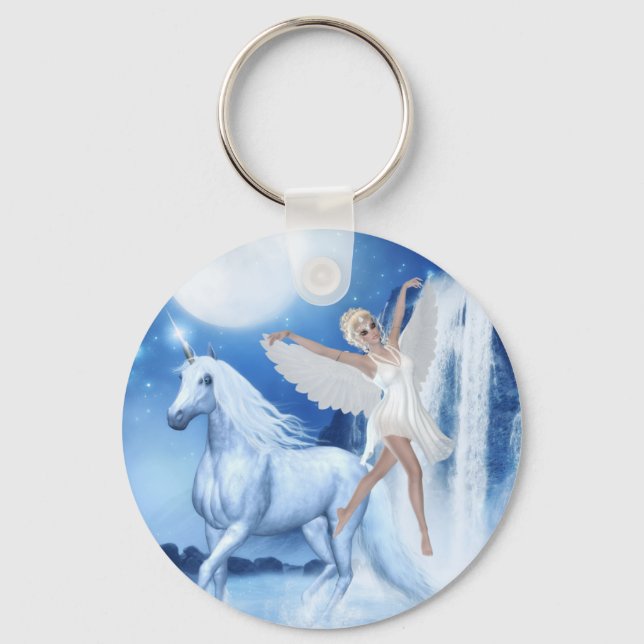 Sky Faerie Asparas and Unicorn Key Ring (Front)