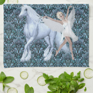 Sky Faerie Asparas and Unicorn Tea Towel