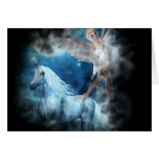 Sky Faerie Asparas and Unicorn Vignette