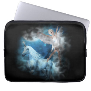 Sky Faerie Asparas and Unicorn Vignette Laptop Sleeve