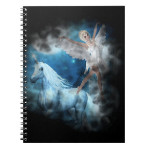 Sky Faerie Asparas and Unicorn Vignette Notebook