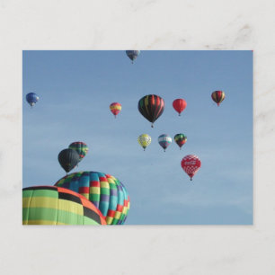 Sky full of hot air balloons postcard