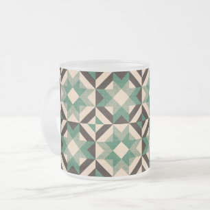 Sky full of stars - Geometric green Frosted Glass Coffee Mug