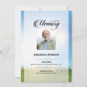 Sky Funeral Prayer Card Template