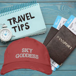 Sky Goddess Typography, Wanderlust, Simple Embroidered Hat<br><div class="desc">Sky Goddess Typography,  Wanderlust,  Simple Embroidered Baseball Cap.

Ignite your passion for adventure with our Wanderlust cap. This stylish cap features a  design that speaks to the heart of every travel enthusiast.

Copyright Soar In Style Designs.</div>