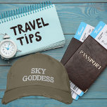 Sky Goddess Typography, Wanderlust, Simple Embroidered Hat<br><div class="desc">Sky Goddess Typography,  Wanderlust,  Simple Embroidered Baseball Cap.

Ignite your passion for adventure with our Wanderlust cap. This stylish cap features a  design that speaks to the heart of every travel enthusiast.

Copyright Soar In Style Designs.</div>