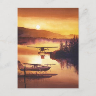 "Sky Harbour" Float Plane Watercolor Postcard