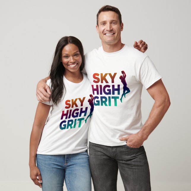 Sky High Grit Football Motivational Sports T-Shirt (Unisex)