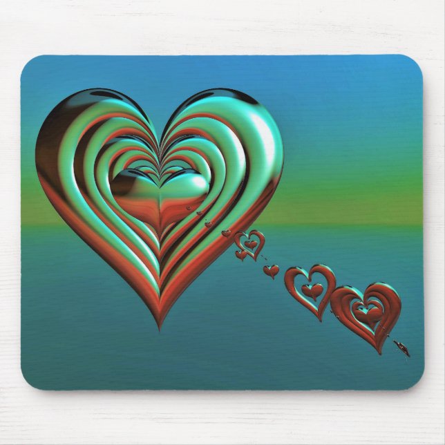 Sky High Hearts Mouse Mat (Front)