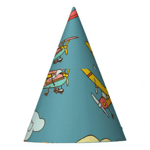 Sky High: Retro Plane Design Party Hat