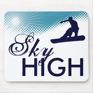 sky high snowboarding mouse mat
