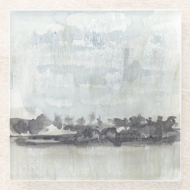 Sky Horizon - Neutral Colours Glass Coaster (Front)