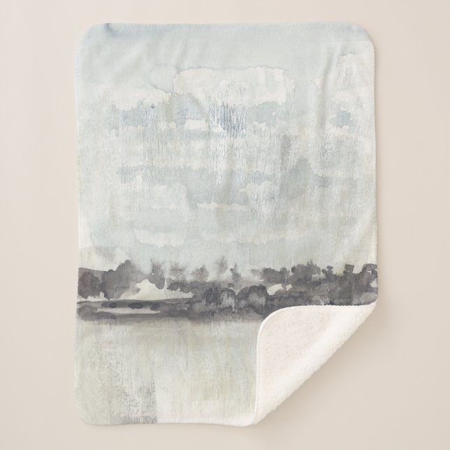 Sky Horizon - Neutral Colours Sherpa Blanket (Front)
