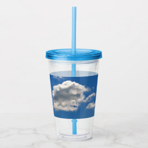 Sky is blue and white clouds are passing by acrylic tumbler