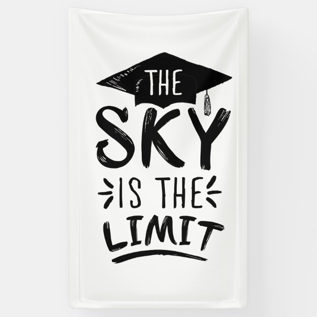 Sky is the Limit Clever Graduation Captions Cute Banner (Vertical)