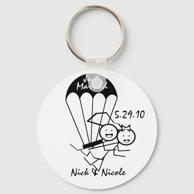 Sky Jump Wedding Key Ring (Front)