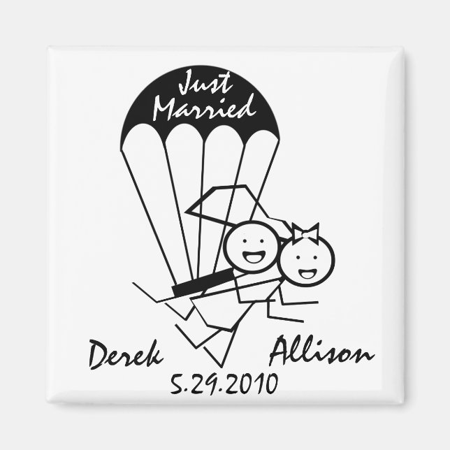 Sky Jump Wedding Magnet (Front)