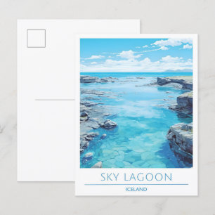 Sky Lagoon Iceland Vintage Travel  Postcard