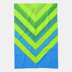Sky & Lime Chevron Tea Towel