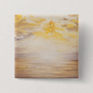 Sky Lotus 15 Cm Square Badge