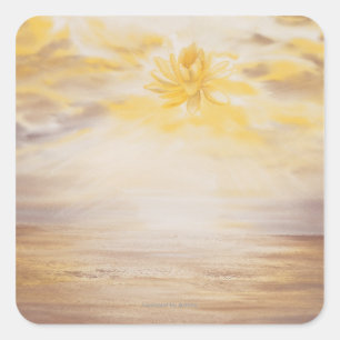 Sky Lotus Square Sticker
