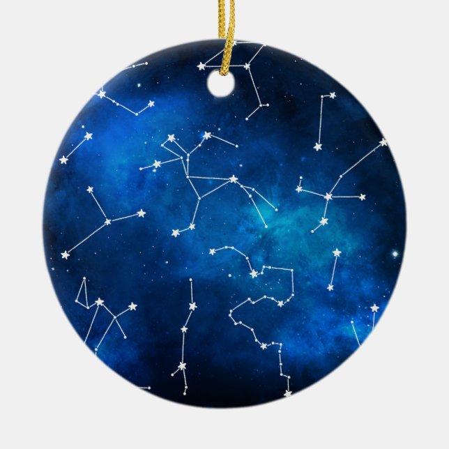 Sky Map Constellation Astronomy Lover Ceramic Tree Decoration (Front)