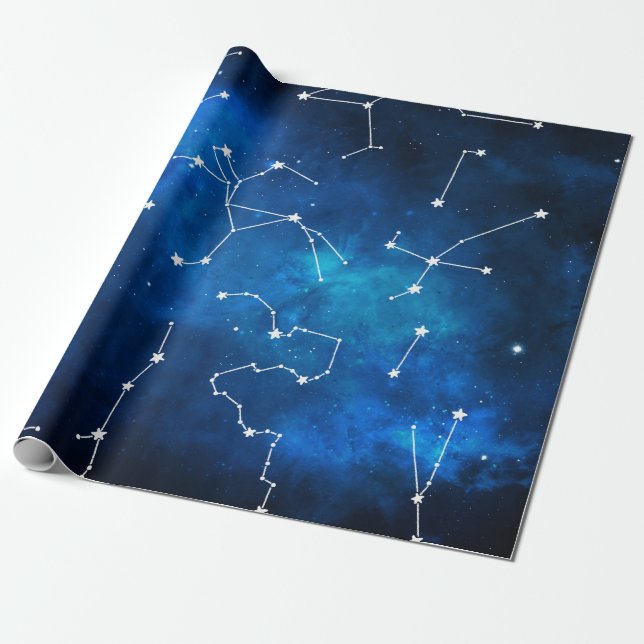 Sky Map Constellation Astronomy Lover Wrapping Paper (Unrolled)