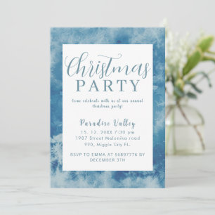 Sky Modern Dusty Blue Snowflake Invitation