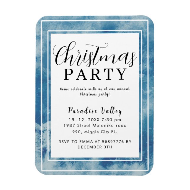 Sky Modern Dusty Blue Snowflake  Magnet (Vertical)