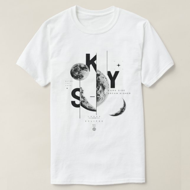 Sky Moon Phase T-Shirt (Design Front)