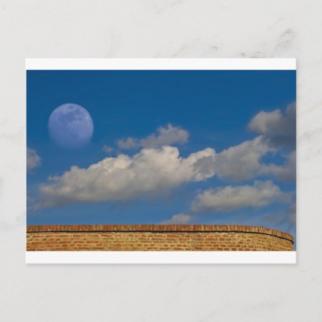 sky, moon, wall postcard (Front)