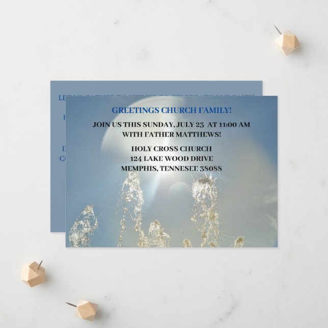 Sky Newcomers to Parish Mass Church invitation  (Front/Back In Situ)